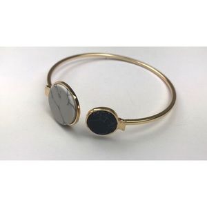 Jewelry - White and Black Round Marble Bangle Bracelet Jewelry - White and Black Round Marble Bangle Bracelet